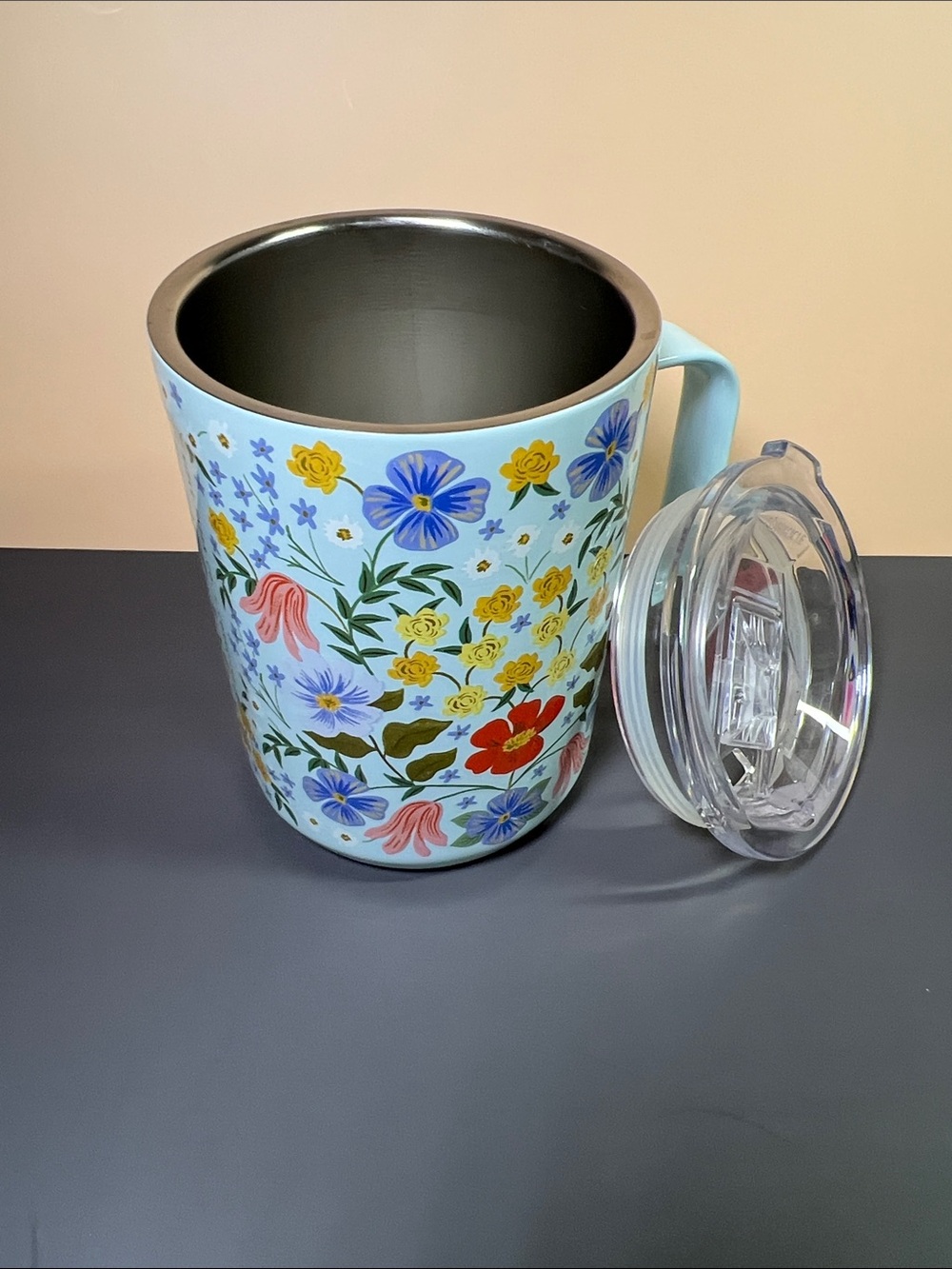 Corkcicle Light Blue Travel Mug with Black Lid